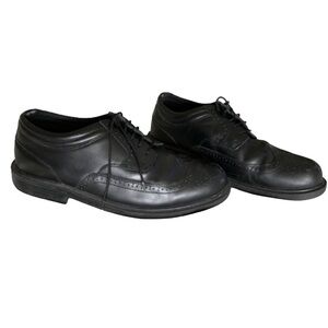 DEER STAGS Shoes Dress Black Wingtip Oxford S.U.P.R.O Sock Insole Size 12 GUC